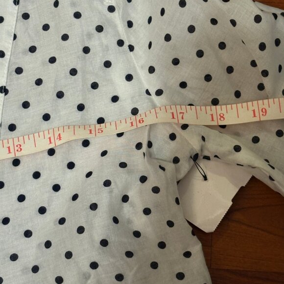 J.CREW White, Black Polka Dots and Blue Paisley Print - 0 - Picture 7 of 8